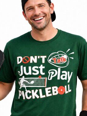 NWT unisex small green cotton top. Fun Pickleball shirt. Pickle ball. Summer